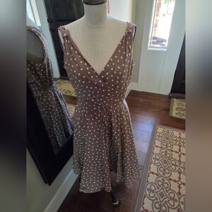 9 & Company Elegant Polka Dot Brown Dress Size 6